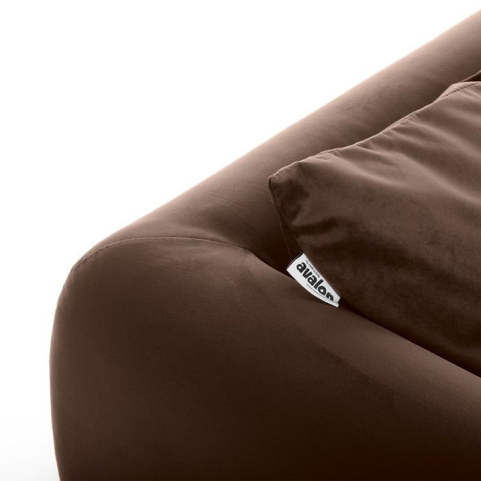 Divano Hug Avalon in Velluto per Sala d'attesa o Zona Living Dim: 84x190xH 68cm