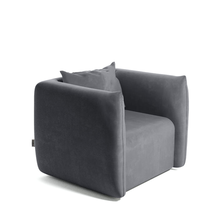 Poltrona Hug Avalon in Velluto per Sala d'attesa o Zona Living Dim: 84x84x H68cm