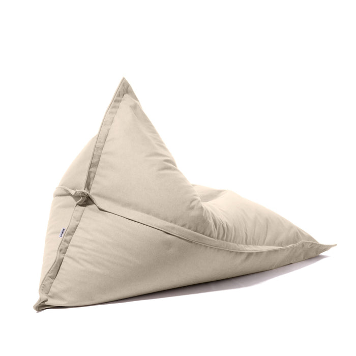 Pouf Shongo grande a forma di triangolo in tessuto antimacchia Dali per interno dim: 140x175 cm