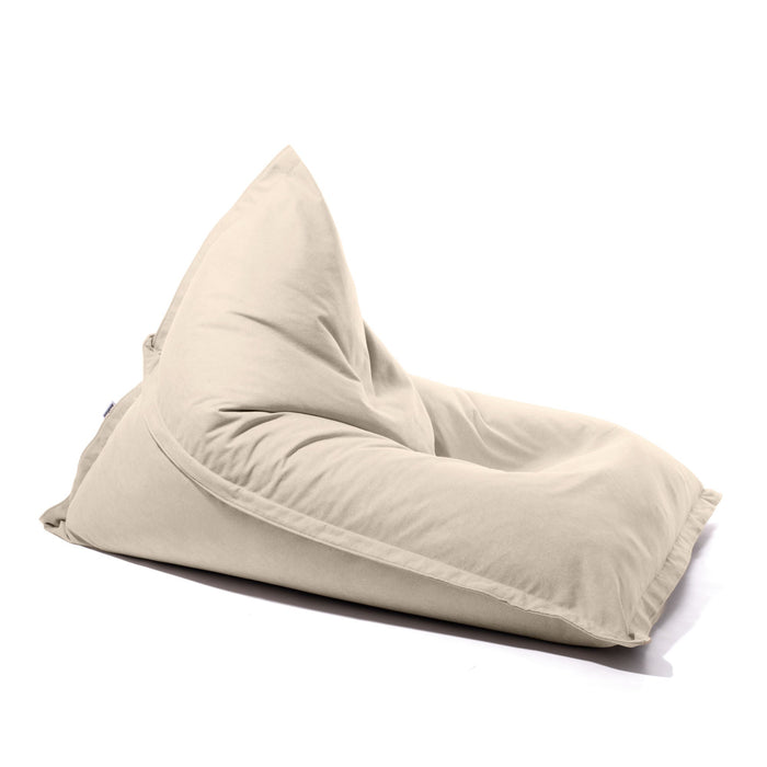 Pouf Shongo grande a forma di triangolo in tessuto antimacchia Dali per interno dim: 140x175 cm