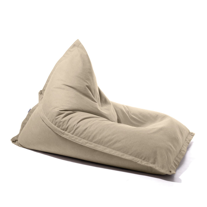 Pouf Shongo grande a forma di triangolo in tessuto antimacchia Dali per interno dim: 140x175 cm