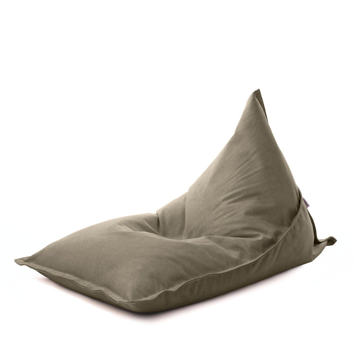Pouf Shongo medio a forma di triangolo in tessuto antimacchia Dali per interno dim: 90x135 cm