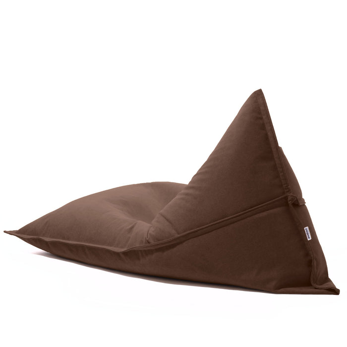 Pouf Shongo medio a forma di triangolo in tessuto antimacchia Dali per interno dim: 90x135 cm