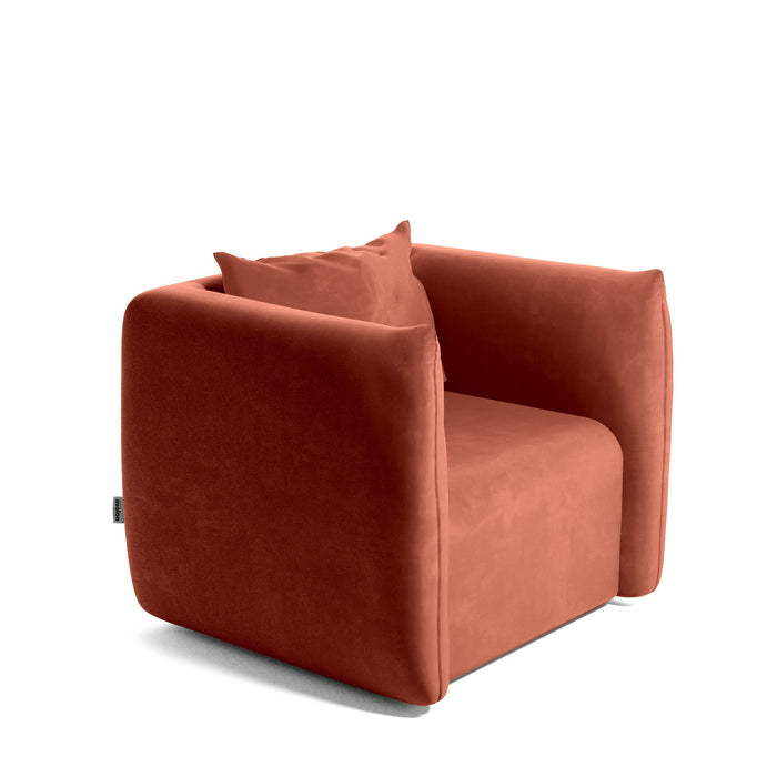 Poltrona Hug Avalon in Velluto per Sala d'attesa o Zona Living Dim: 84x84x H68cm