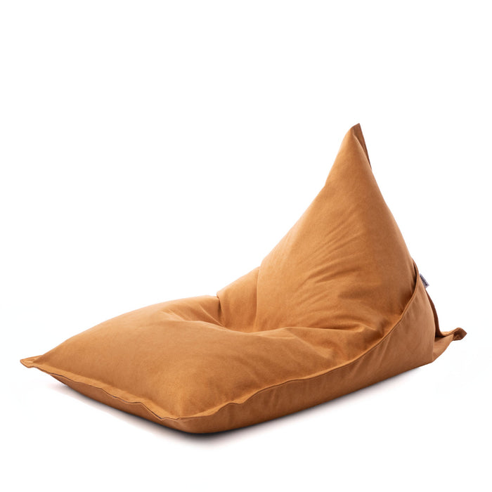 Pouf Shongo medio a forma di triangolo in tessuto antimacchia Dali per interno dim: 90x135 cm