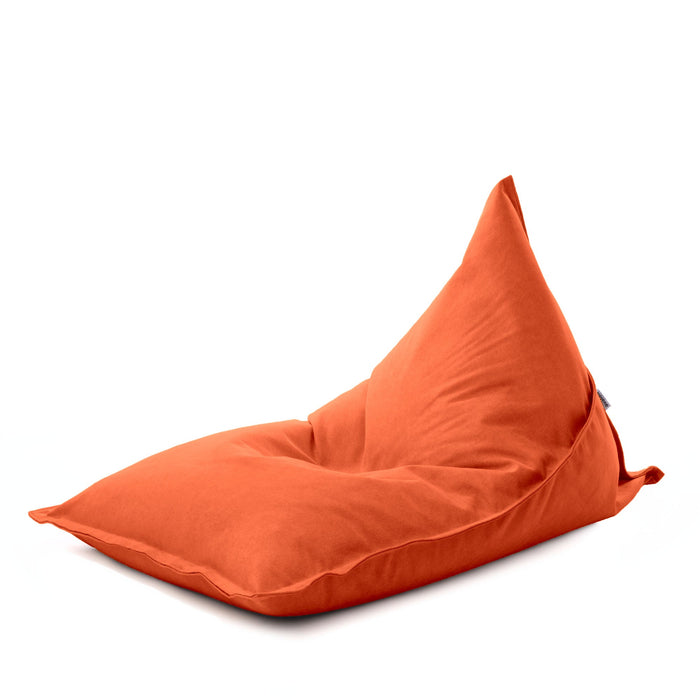Pouf Shongo medio a forma di triangolo in tessuto antimacchia Dali per interno dim: 90x135 cm