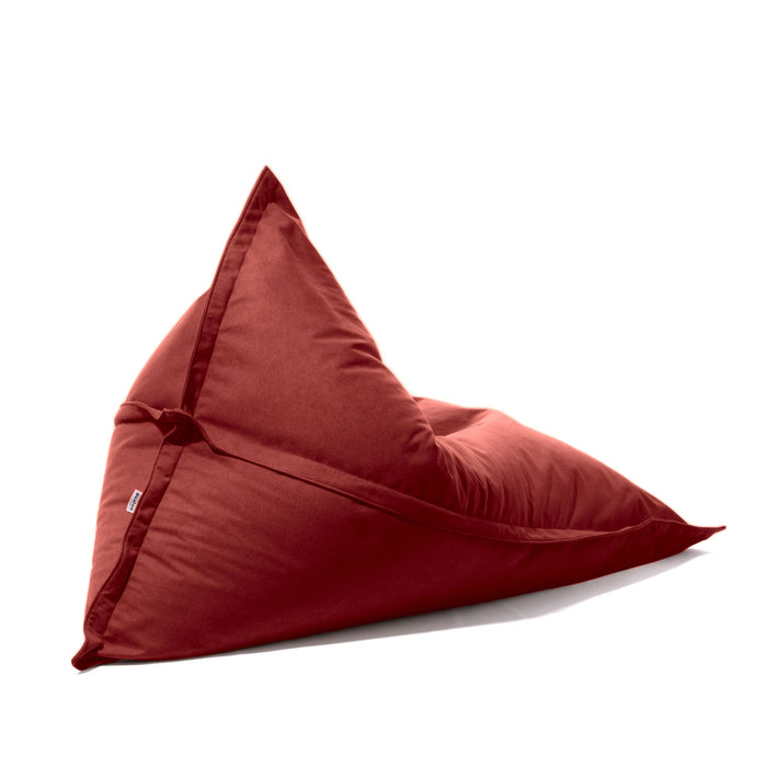 Pouf Shongo grande a forma di triangolo in tessuto antimacchia Dali per interno dim: 140x175 cm