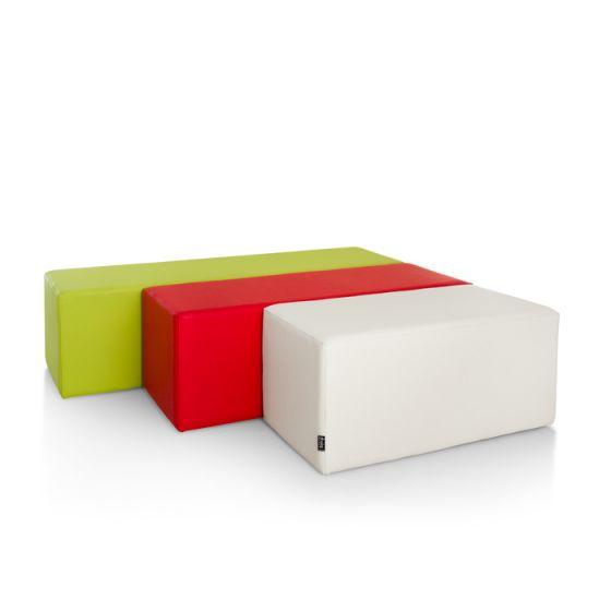 Avalon Pouf Rigido Rettangolo Similpelle Mamba Trendy Classe 1-IM Ignifugo per Interno ed Esterno. Dim: Larg. 150 cm X Prof. 45 cm X Alt. 43 cm