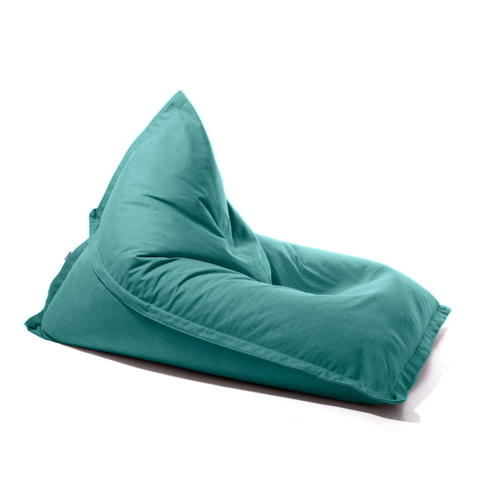 Pouf Shongo grande a forma di triangolo in tessuto antimacchia Dali per interno dim: 140x175 cm