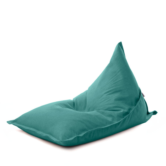 Pouf Shongo medio a forma di triangolo in tessuto antimacchia Dali per interno dim: 90x135 cm