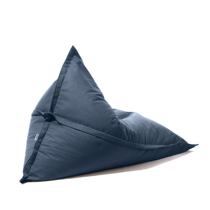 Pouf Shongo grande a forma di triangolo in tessuto antimacchia Dali per interno dim: 140x175 cm