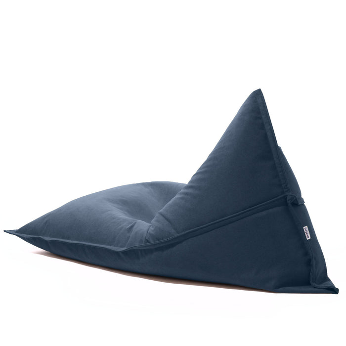 Pouf Shongo medio a forma di triangolo in tessuto antimacchia Dali per interno dim: 90x135 cm