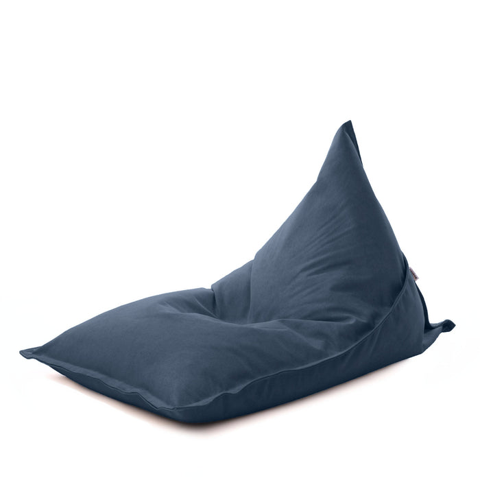 Pouf Shongo medio a forma di triangolo in tessuto antimacchia Dali per interno dim: 90x135 cm