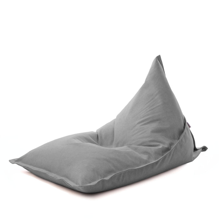 Pouf Shongo medio a forma di triangolo in tessuto antimacchia Dali per interno dim: 90x135 cm