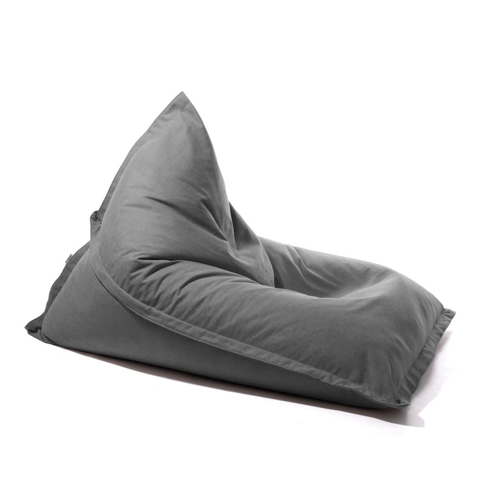 Pouf Shongo grande a forma di triangolo in tessuto antimacchia Dali per interno dim: 140x175 cm