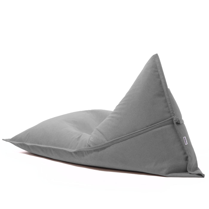 Pouf Shongo medio a forma di triangolo in tessuto antimacchia Dali per interno dim: 90x135 cm
