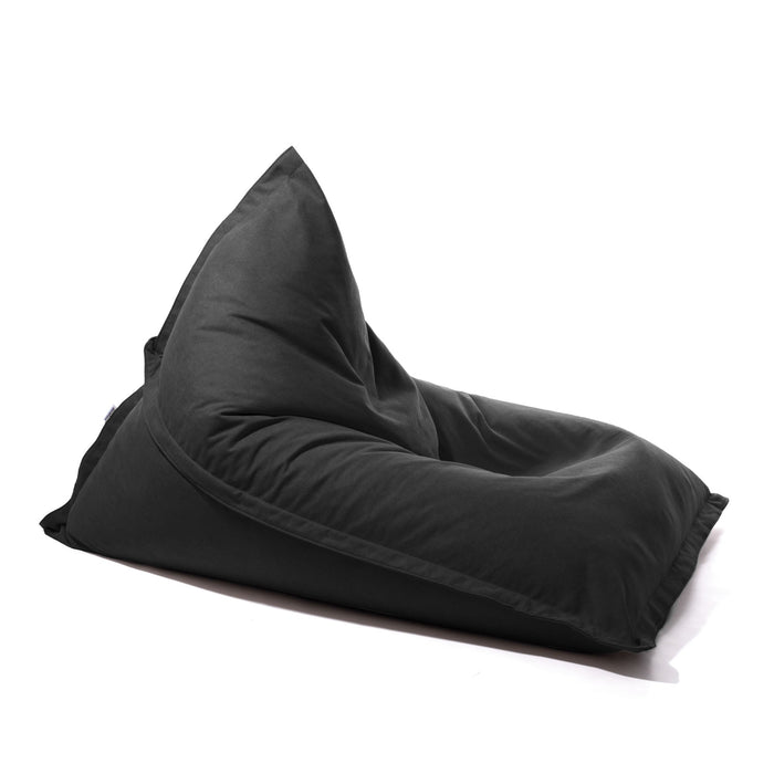 Pouf Shongo grande a forma di triangolo in tessuto antimacchia Dali per interno dim: 140x175 cm