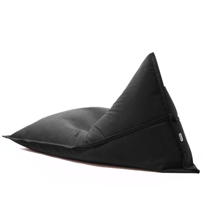Pouf Shongo medio a forma di triangolo in tessuto antimacchia Dali per interno dim: 90x135 cm