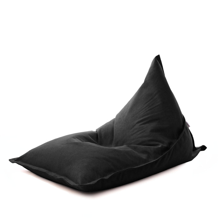 Pouf Shongo medio a forma di triangolo in tessuto antimacchia Dali per interno dim: 90x135 cm