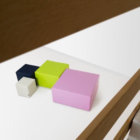 Avalon Pouf Rigido Cubo Similpelle Mamba Trendy Classe 1-IM Ignifugo per Interno ed Esterno. Dim: Larg. 35 cm X Prof. 35 cm X Alt. 35 cm