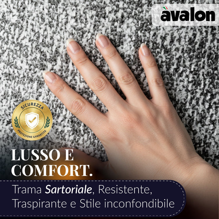 Pouf Poltrona Sacco Grande BAG L Avalon in tessuto Grisaglia per interno dim. 80 x 125 cm