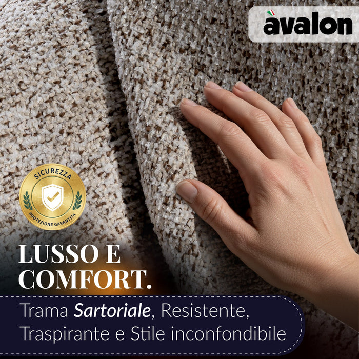 Pouf Poltrona Sacco Grande Ploof Avalon in tessuto Grisaglia per interno dim. Ø85 x H90 cm