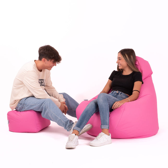 Pouf poltrona sacco Herry con poggiapiedi in omaggio, Avalon in tessuto poliestere Jive per interno. Dim: Ø80 x H90 cm