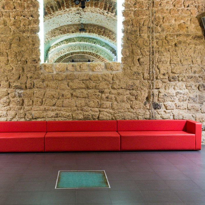 Divano 3 posti senza braccioli Puma in Similpelle Mamba dim: 165x70x65 cm
