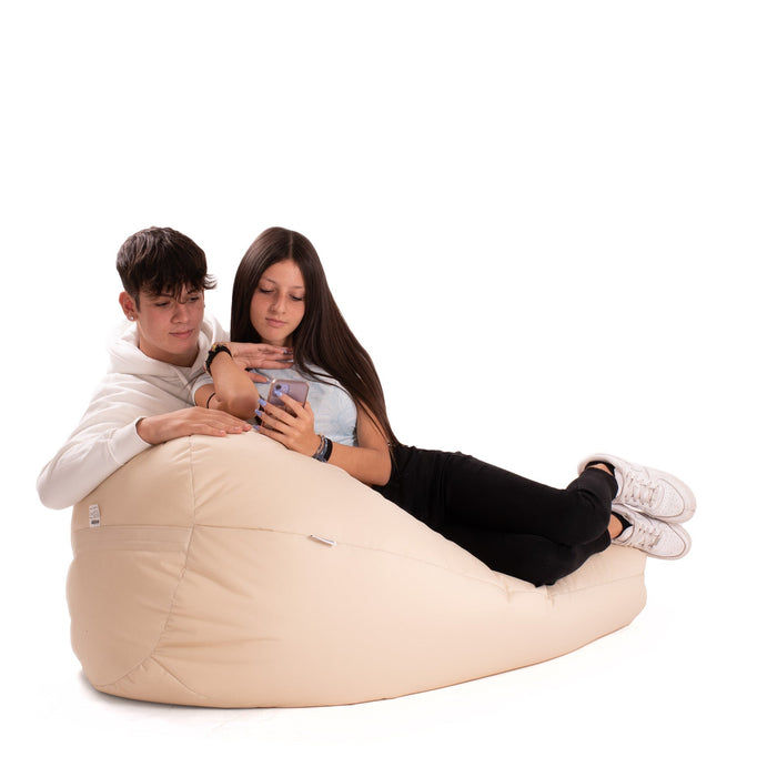 Pouf Poltrona Sacco Grande Sfoderabile con sacca interna BAG L in tessuto Samba per esterno Antistrappo, Impermeabile Ø80 x 125 cm