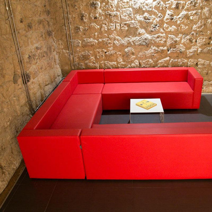 Divano 3 posti senza braccioli Puma in Similpelle Mamba dim: 165x70x65 cm