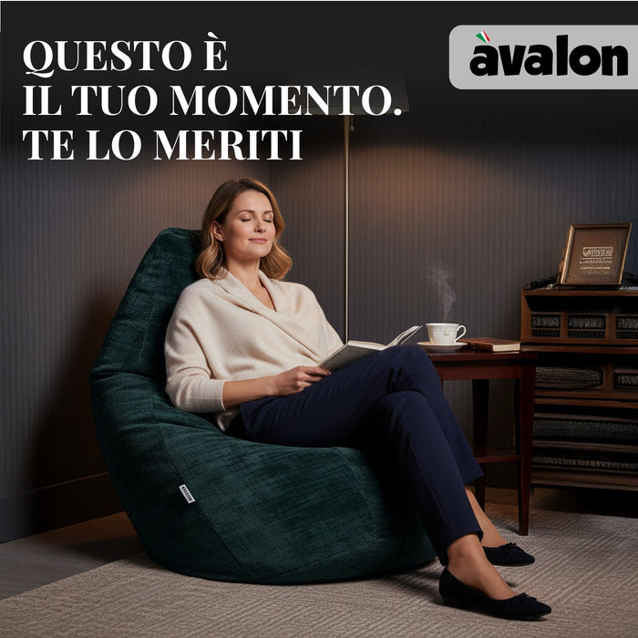 Pouf Poltrona Sacco Grande BAG L Avalon in tessuto Antimacchia Cannet per interno dim. 80 x 125 cm