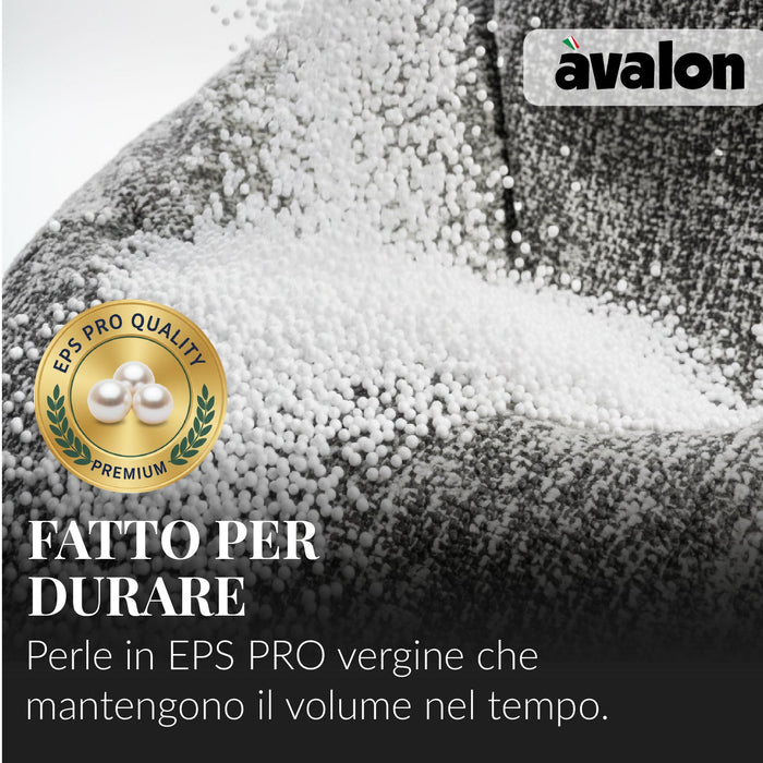 Pouf Poltrona Sacco Grande Ploof Avalon in tessuto Grisaglia per interno dim. Ø85 x H90 cm