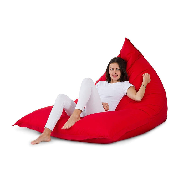 Pouf Shongo grande a forma di triangolo Sfoderabile con sacca interna in tessuto Jive per interno, Antistrappo, Impermeabile, dim: 140x175 cm