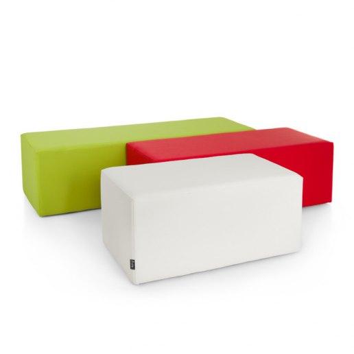 Avalon Pouf Rigido Rettangolo Similpelle Mamba Trendy Classe 1-IM Ignifugo per Interno ed Esterno. Dim: Larg. 90 cm X Prof. 45 cm X Alt. 43 cm