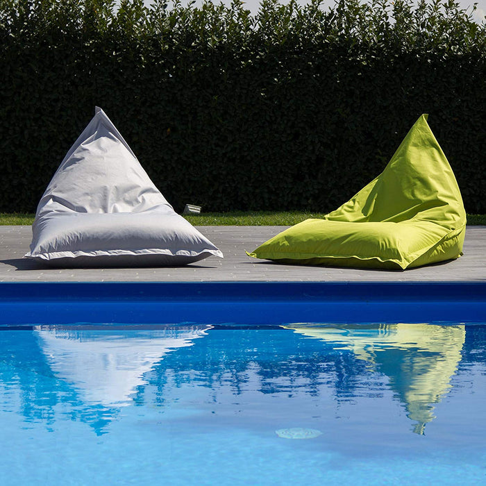 Pouf Shongo grande a forma di triangolo Sfoderabile con sacca interna in tessuto Jive per interno, Antistrappo, Impermeabile, dim: 140x175 cm