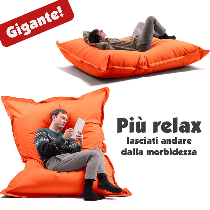 Pouf Cuscino Thin gigante sacca vuota in tessuto antistrappo impermeabile Jive per interno dim.200x140cm
