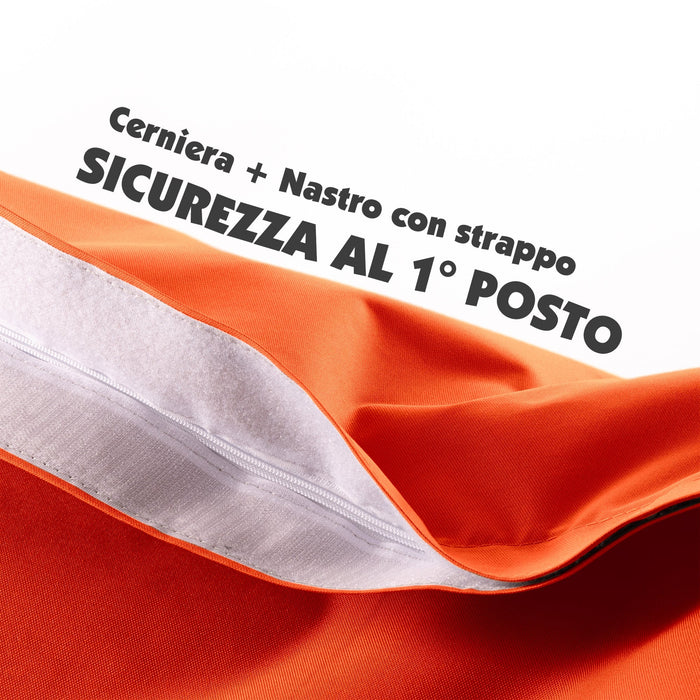 Pouf Cuscino Thin medio sacca vuota in tessuto antistrappo impermeabile Jive per interno dim.135x90 cm