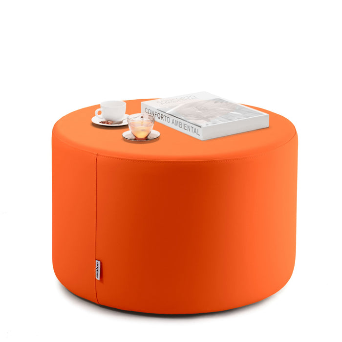 Avalon Tavolino Pouf Rigido Cilindro Similpelle Mamba Trendy Classe 1-IM Ignifugo per Interno ed Esterno. Dim: Ø70 cm X H40 cm