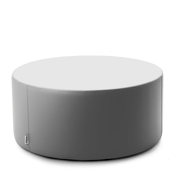 Avalon Tavolino Pouf cilindro rigido Similpelle Mamba Trendy Classe 1-IM Ignifugo per Interno ed Esterno. Dim: Ø90 cm X H40 cm