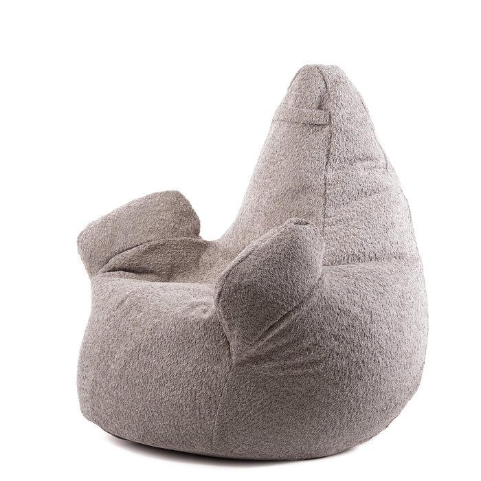 Pouf Poltrona Sacco Gigante XL Ploof Avalon in tessuto Bouclè per interno dim. Ø95 x H105 cm