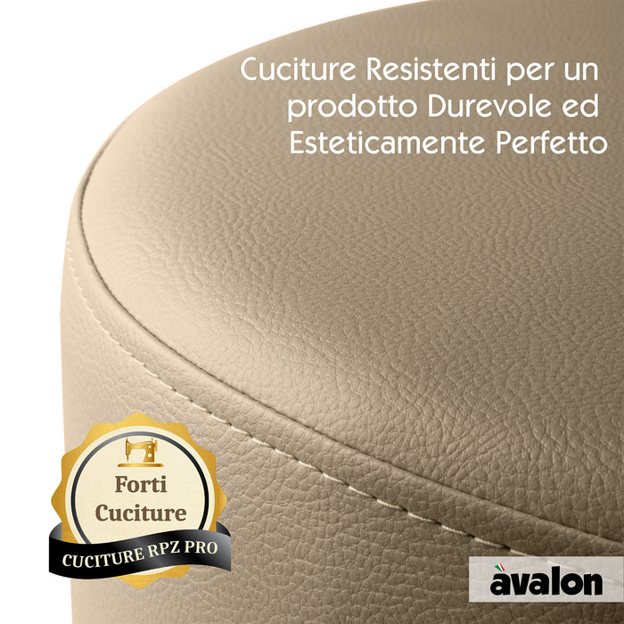 Avalon Pouf Rigido Cilindro Finta pelle Jazz per Interno ed Esterno Dim: Ø40 cm X H43 cm