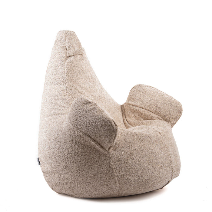 Pouf Poltrona Sacco Grande Ploof Avalon in tessuto Bouclè per interno dim. Ø85 x H90 cm