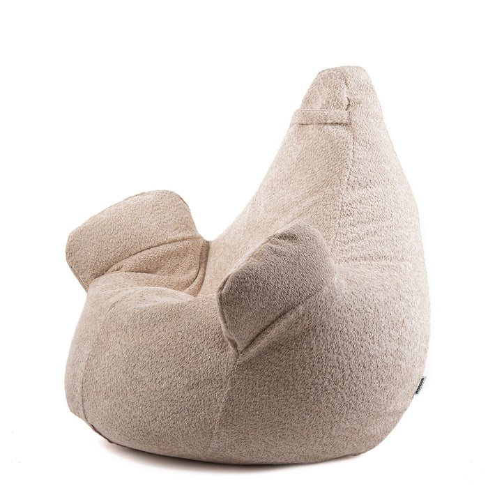 Pouf Poltrona Sacco Gigante XL Ploof Avalon in tessuto Bouclè per interno dim. Ø95 x H105 cm