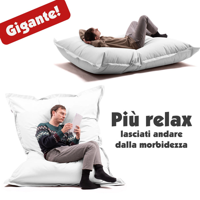 Pouf Cuscino Thin gigante sacca vuota in tessuto antistrappo impermeabile Jive per interno dim.200x140cm