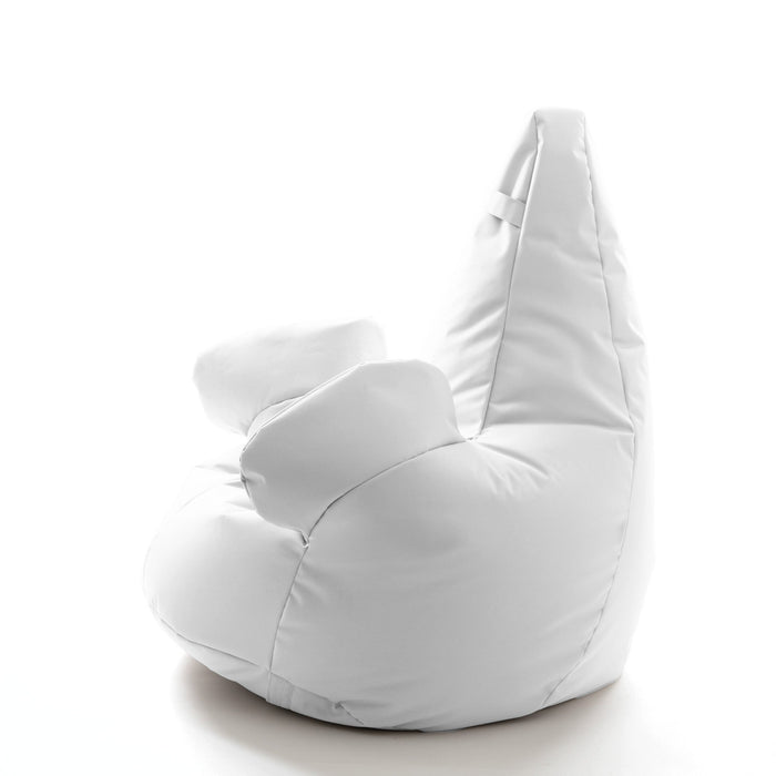 Pouf poltrona sacco Grande con braccioli Ploof, sfoderabile con sacca interna, Avalon in tessuto poliestere Jive per interno Imbottito, Antistrappo, Impermeabile Dim: Ø85 x H90 cm