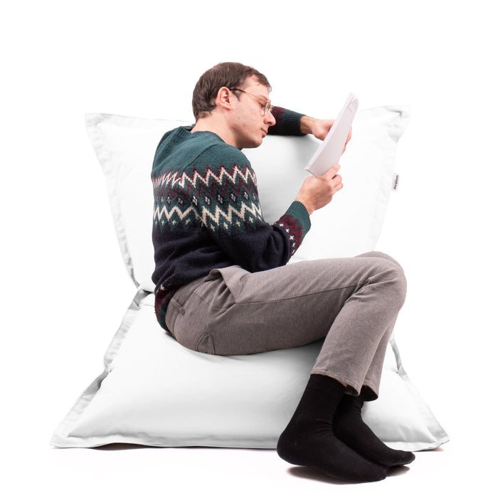Pouf Cuscino Thin medio sacca vuota in tessuto antistrappo impermeabile Jive per interno dim.135x90 cm
