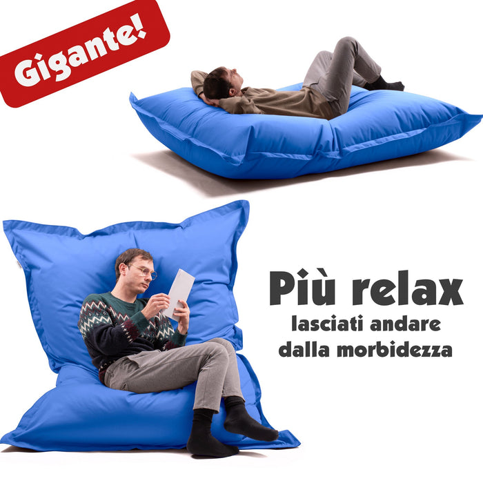 Pouf Cuscino Thin gigante sacca vuota in tessuto antistrappo impermeabile Jive per interno dim.200x140cm