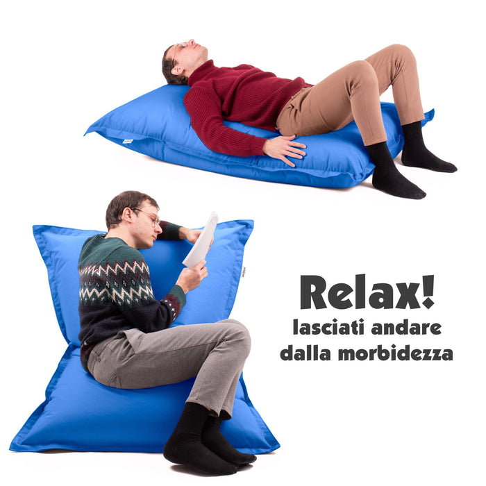 Pouf Cuscino Thin medio sacca vuota in tessuto antistrappo impermeabile Jive per interno dim.135x90 cm