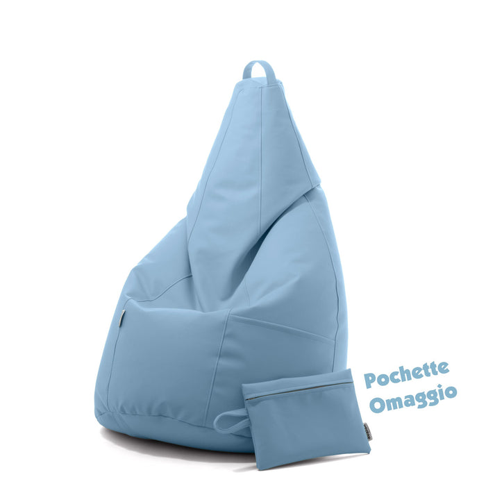 Avalon Pouf Poltrona Sacco Pera in Finta pelle Jazz di Dim. 70x130cm Made in Italy + Pochette Omaggio