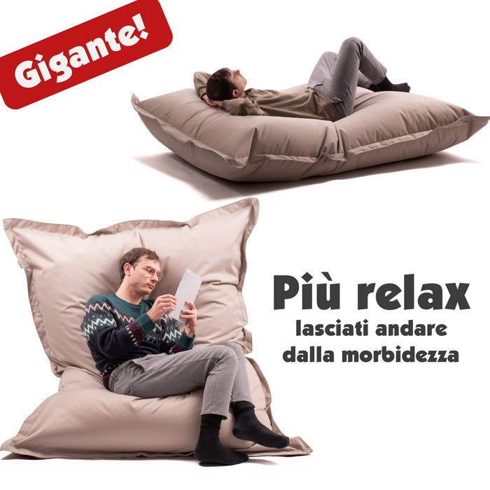 Pouf Cuscino Thin gigante sacca vuota in tessuto antistrappo impermeabile Jive per interno dim.200x140cm